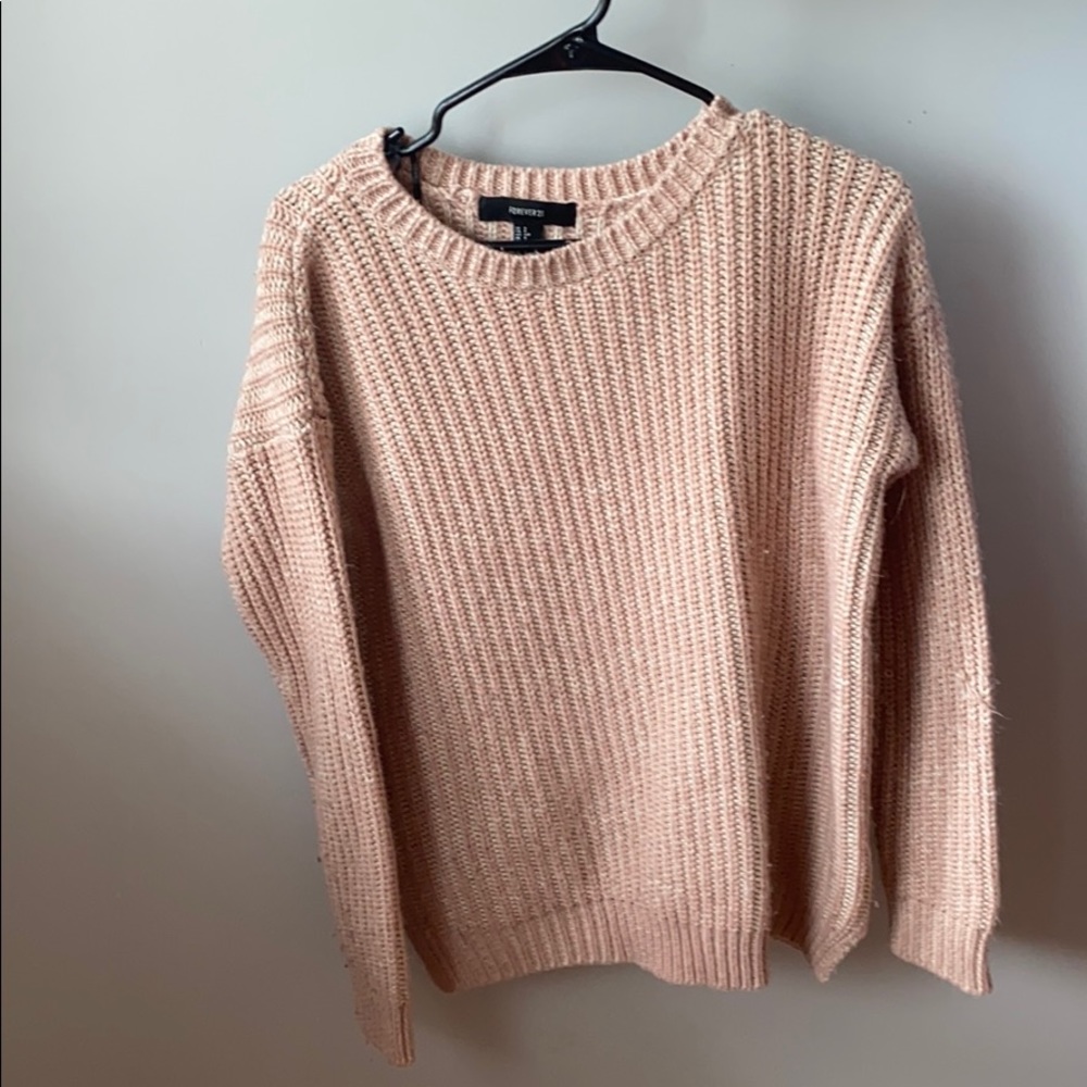 Forever 21, Pink & white oversized comfy sweater